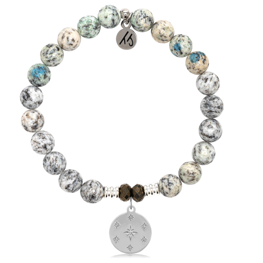 K2 Stone Bracelet with Prayer Sterling Silver Charm
