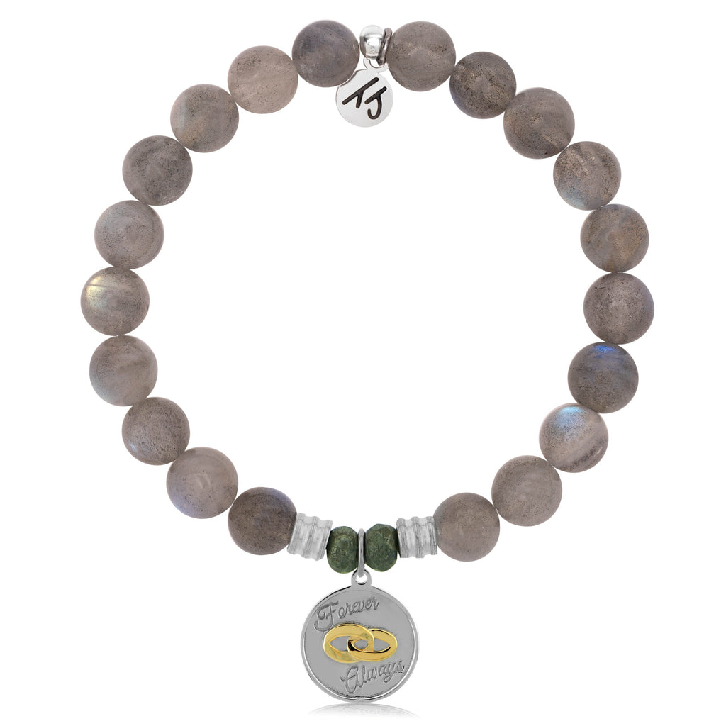 Labradorite Stone Bracelet with Always and Forever Sterling Silver Charm