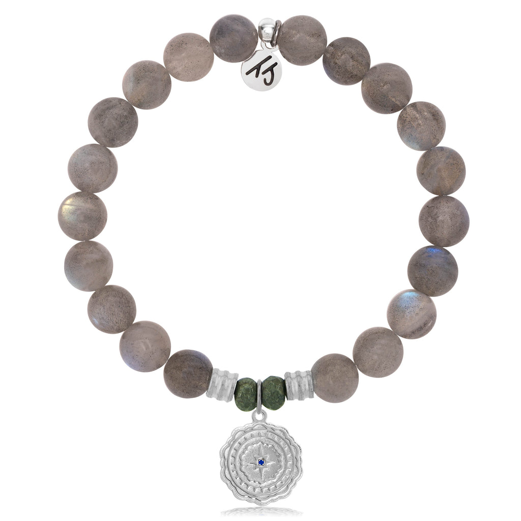 Labradorite Stone Bracelet with Healing Sterling Silver Charm