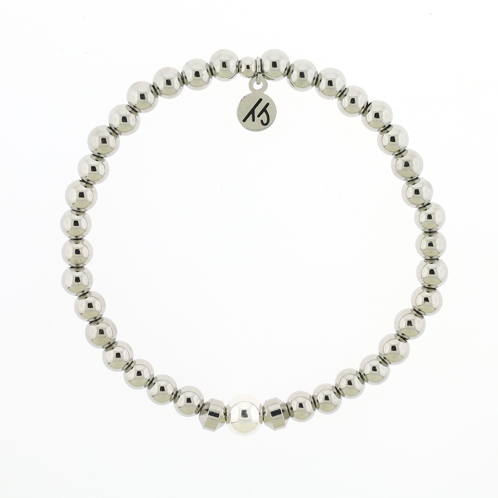 Men's Noble Cape Bracelet - Silver Steel Bead Bracelet