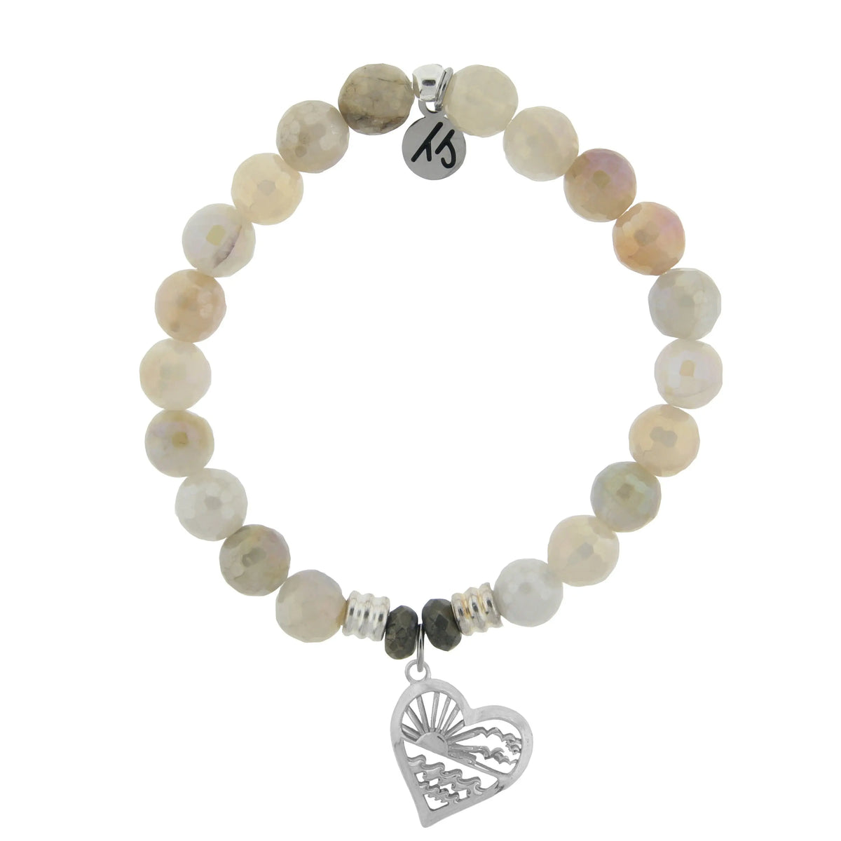 Moonstone Bracelet with Seas the Day Sterling Silver Charm