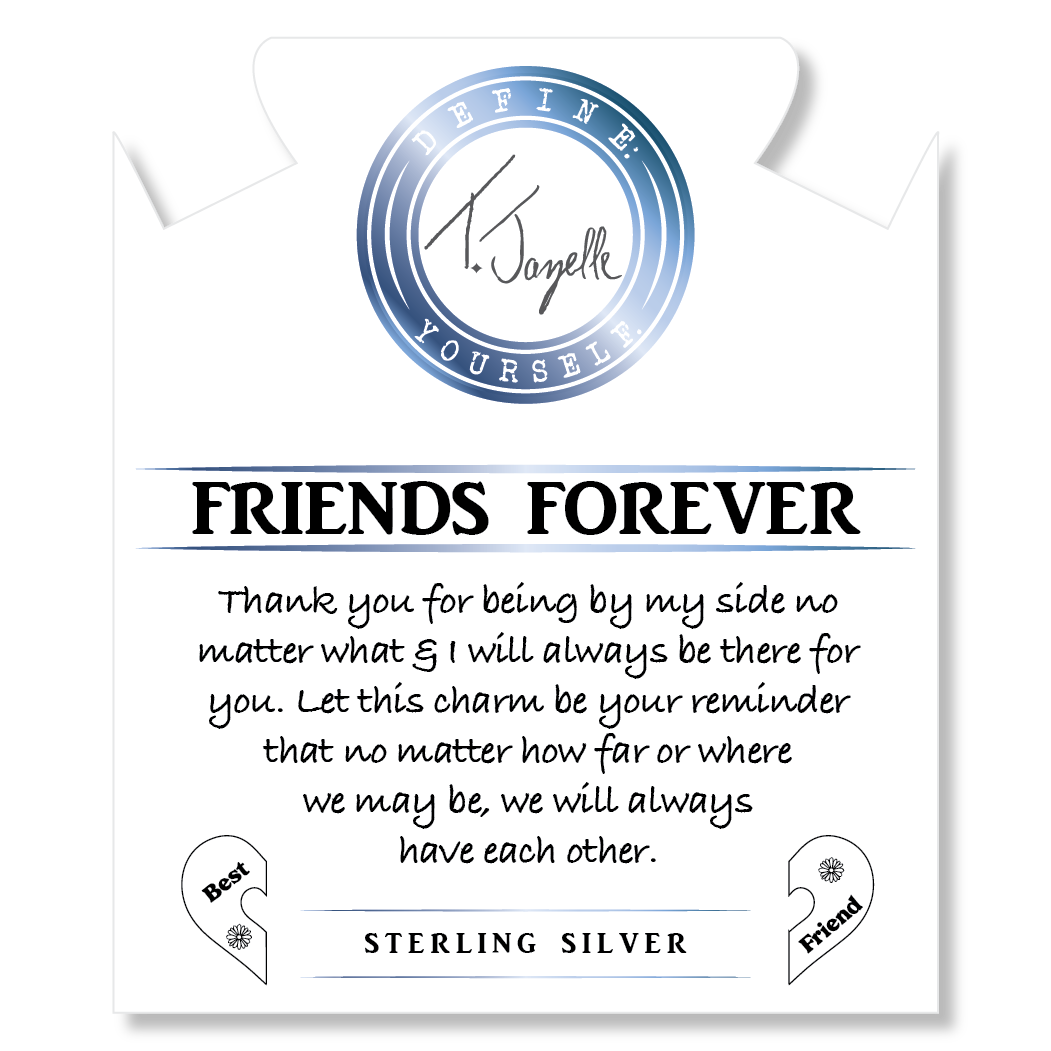 Moonstone Stone Bracelet with Forever Friends Sterling Silver Charm