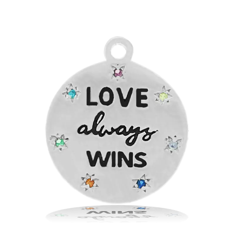 Moonstone Stone Bracelet with Love Always Wins Sterling Silver Charm