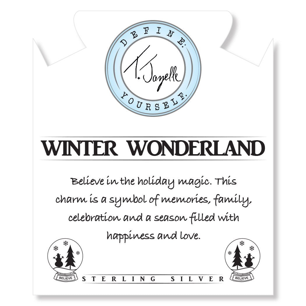 Peruvian Amazonite Stone Bracelet with Winter Wonderland Sterling Silver Charm