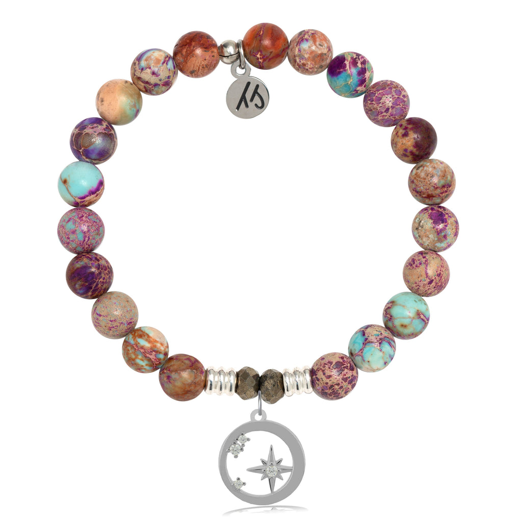Purple Jasper Stone Bracelet with What is Meant to Be Sterling Silver Charm