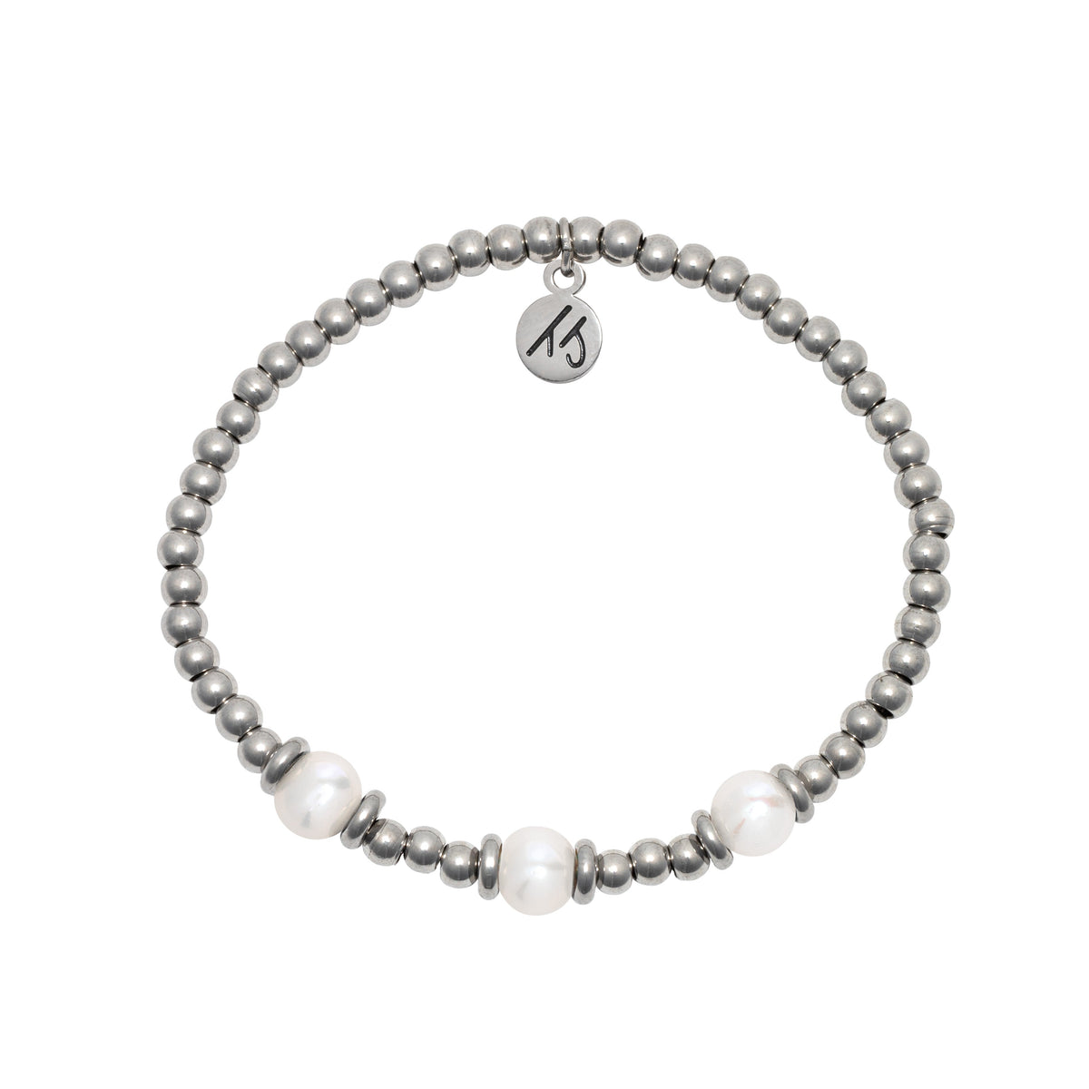 Silver Affirmations Collection- I am Blessed Pearl Bracelet | T. Jazelle