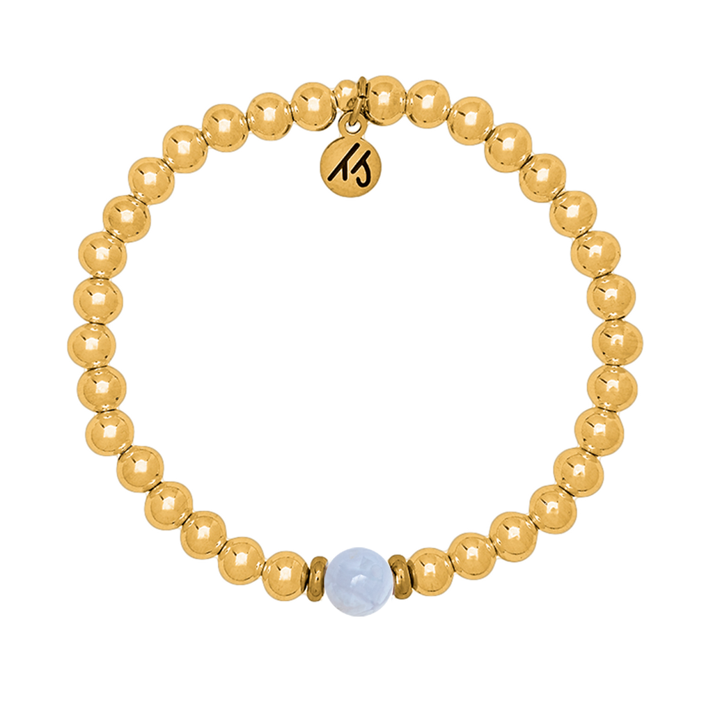 The Cape Bracelet - Gold Filled with Blue Lace Agate Ball