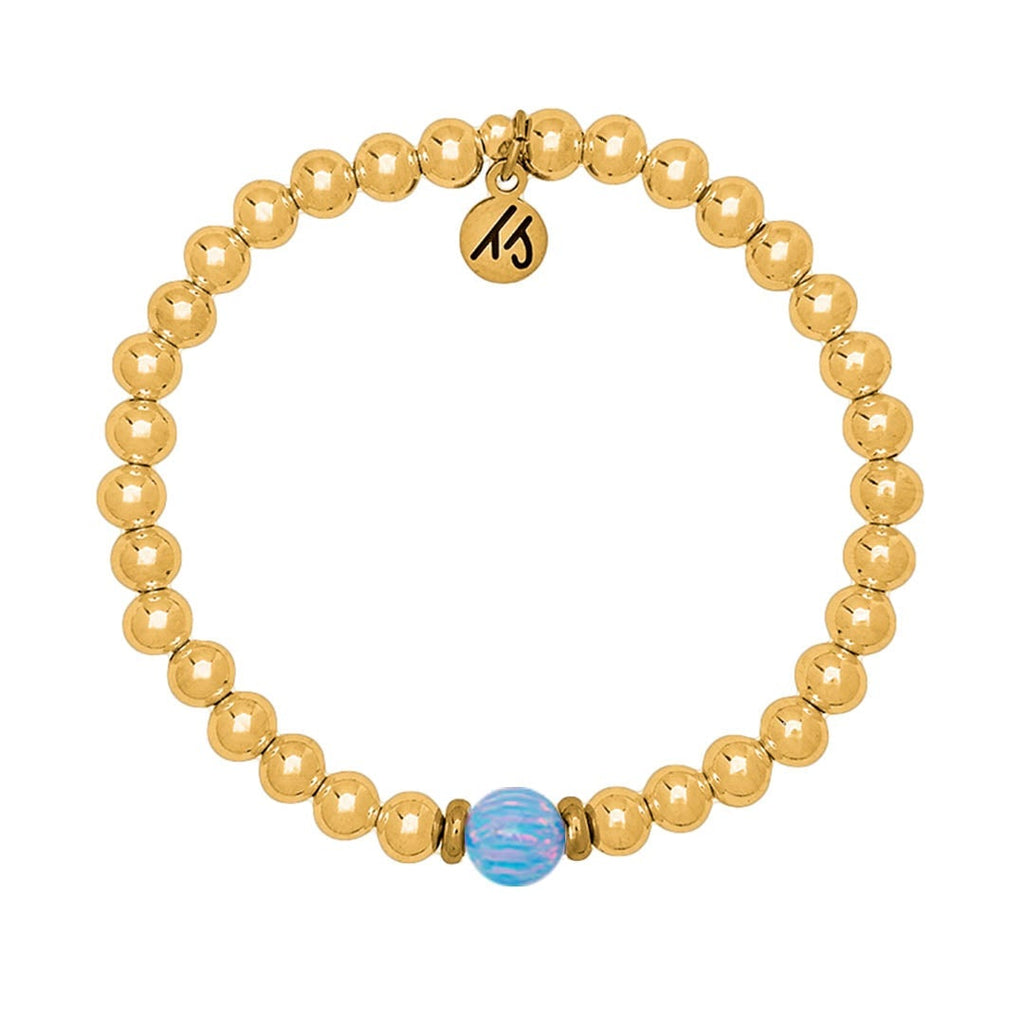 The Cape Bracelet - Gold Filled with Denim Blue Opal Ball