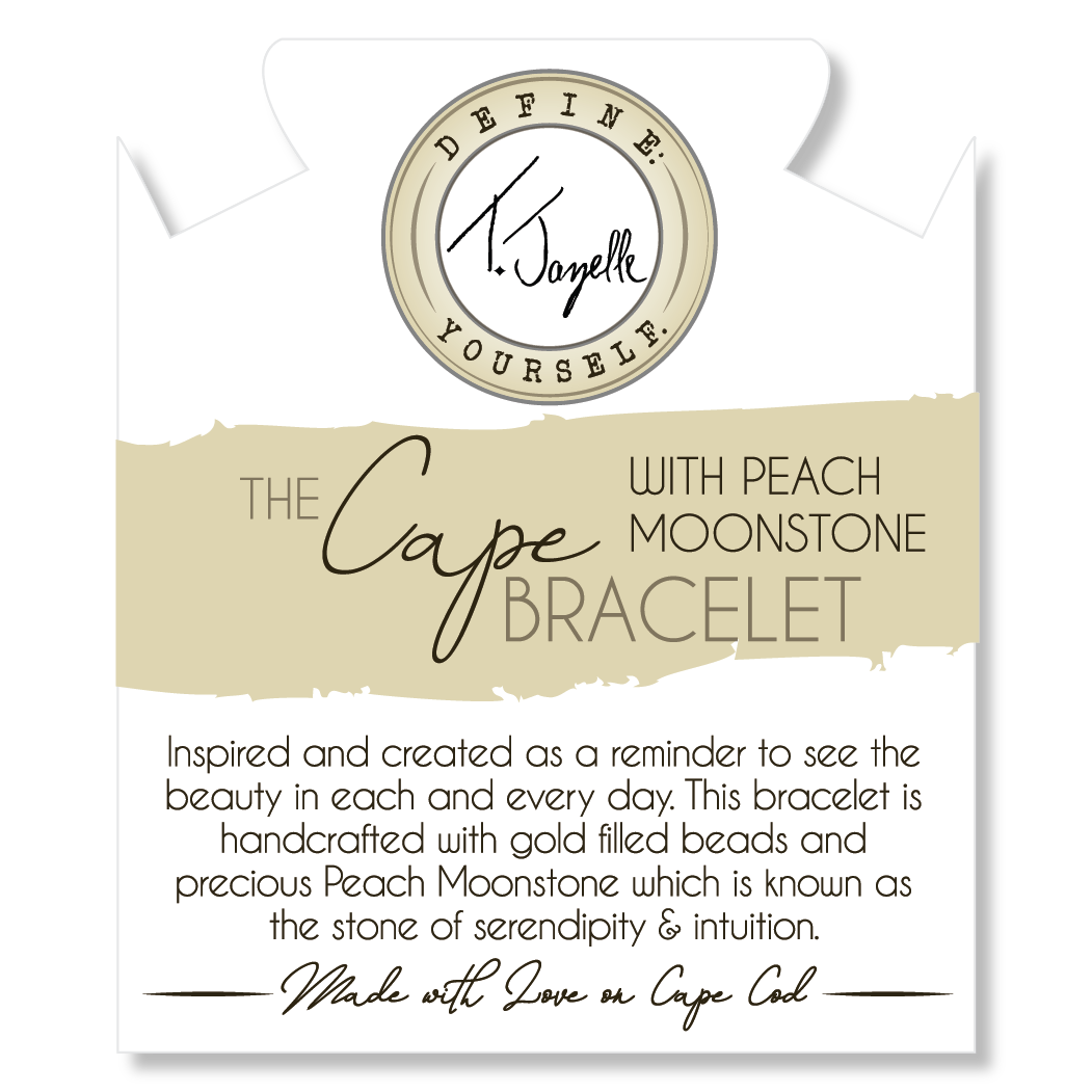 The Cape Bracelet - Gold Filled with Peach Moonstone Ball