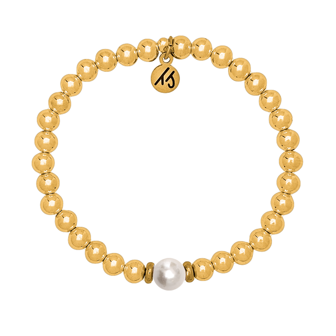 The Cape Bracelet - Gold Filled with Pearl Ball