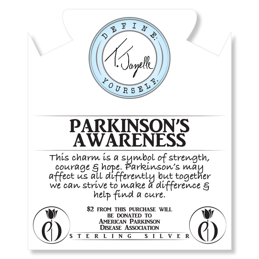 White Chalcedony Stone Bracelet with Parkinsons Sterling Silver Charm