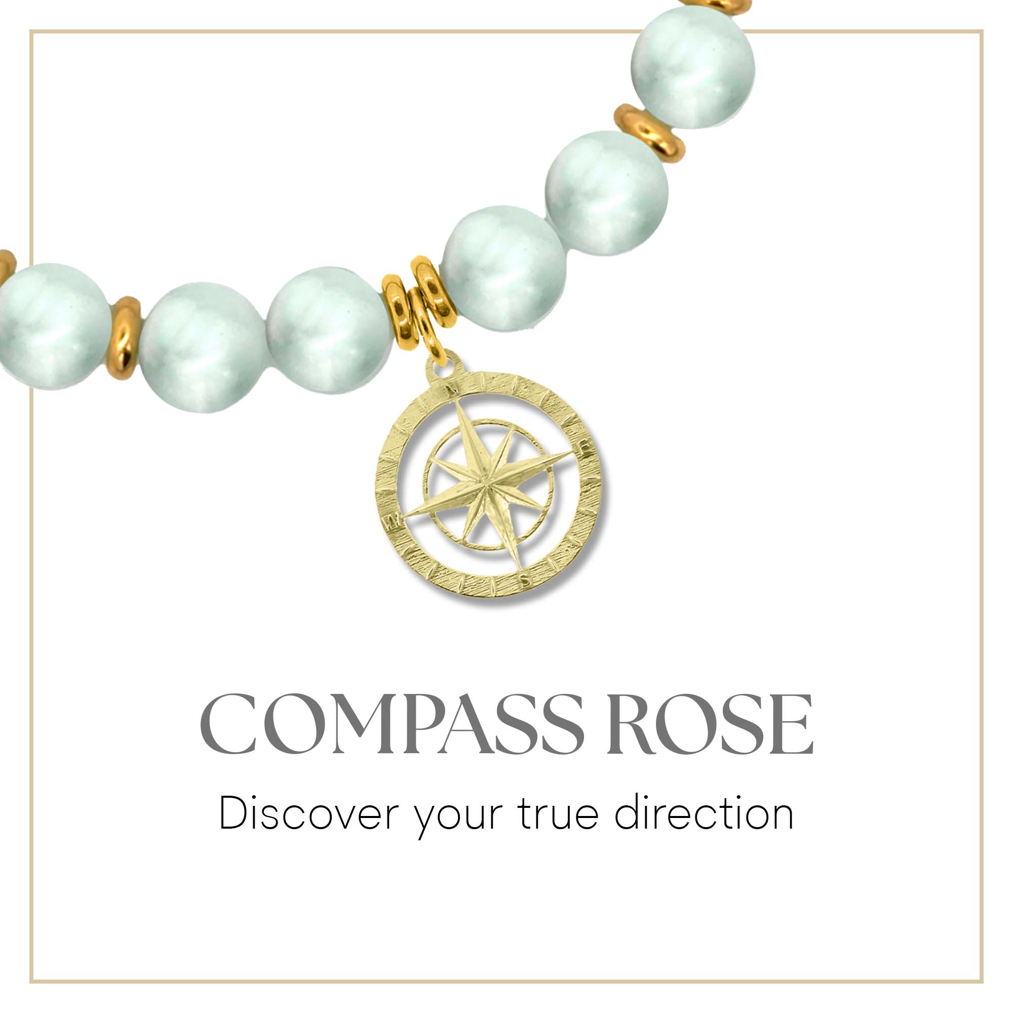 Gold Compass Rose Charm Bracelet Collection