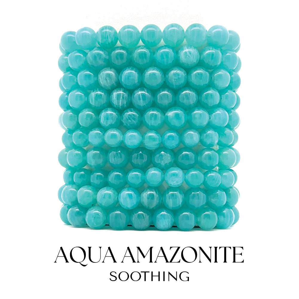 Aqua Amazonite Gemstone Bracelet Collection