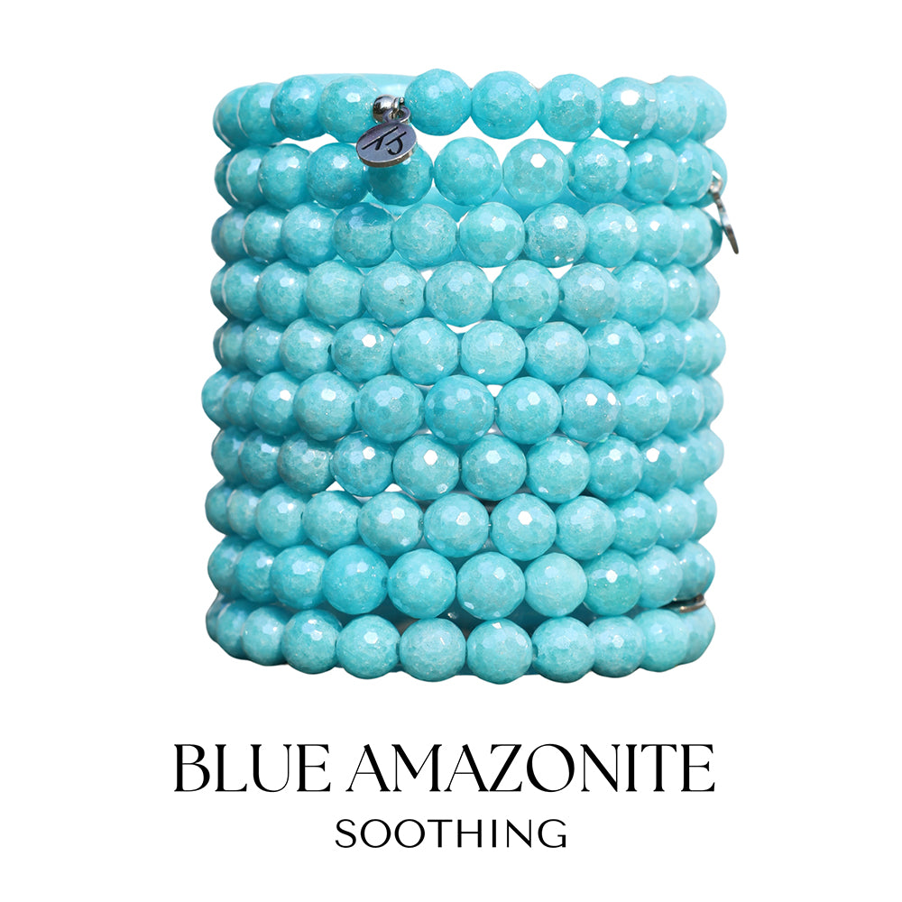 Blue Amazonite Gemstone Bracelet Collection