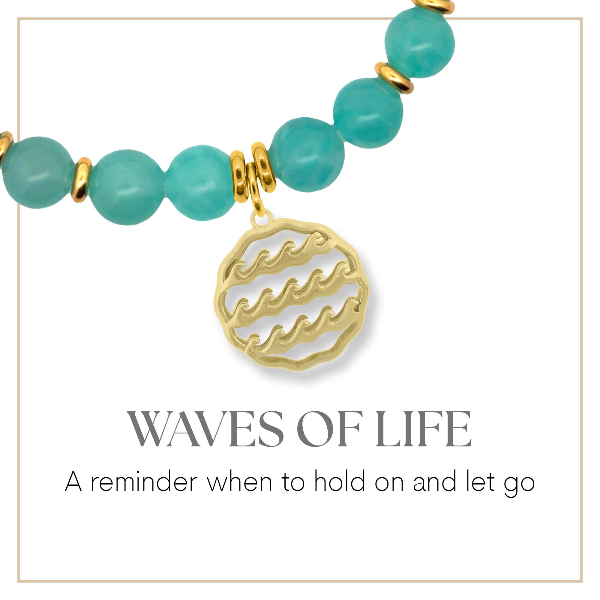 Gold Waves of Life Charm Bracelet Collection