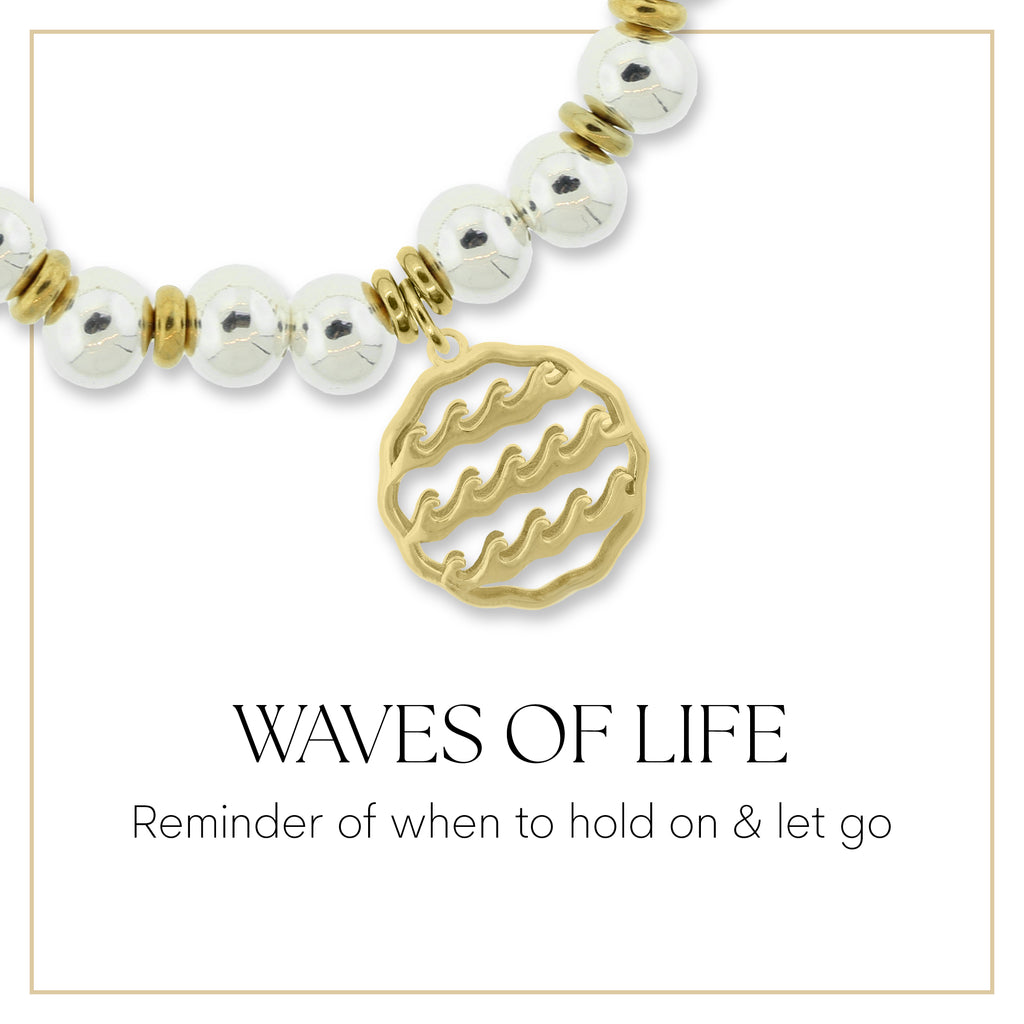 Gold Waves of Life Charm Bracelet Collection