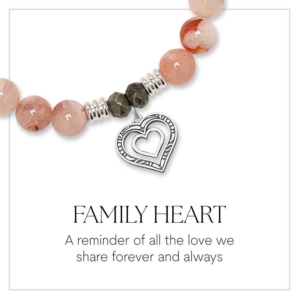 Family Heart Sterling Silver Charm Bracelet Collection