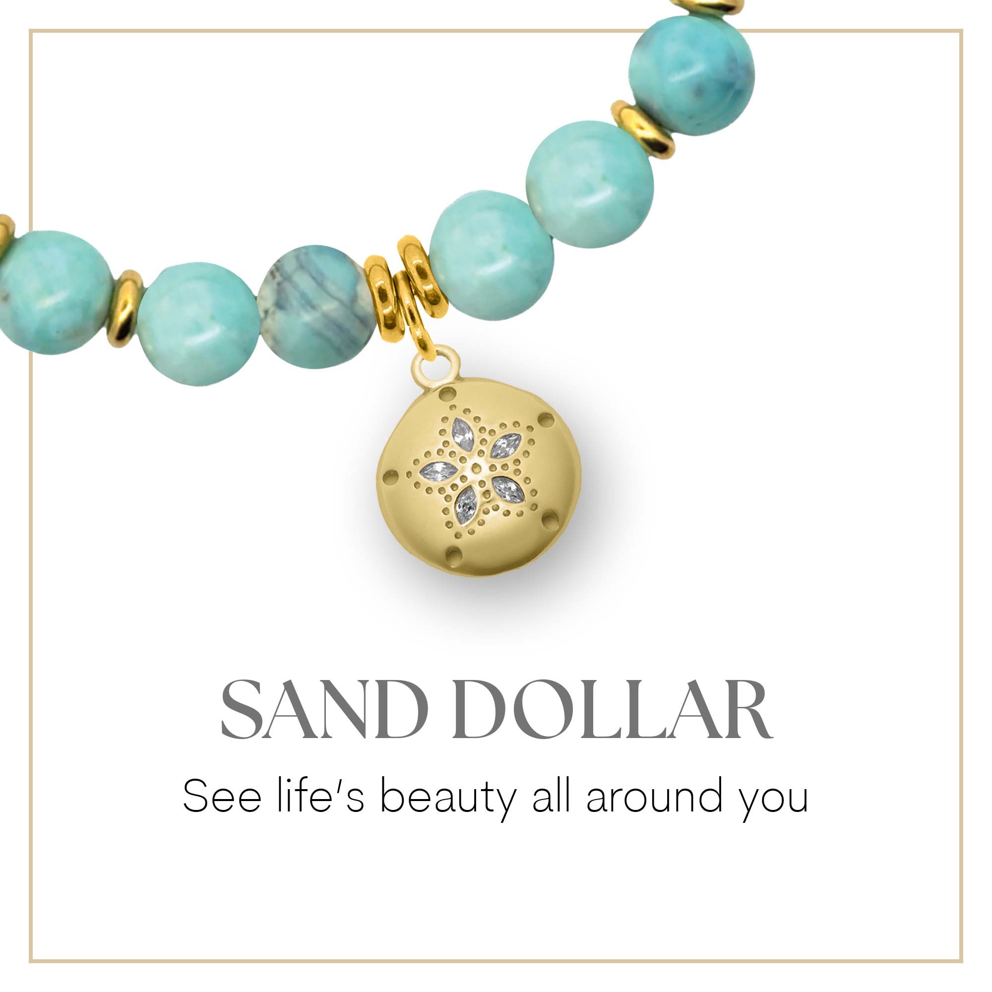 Sand Dollar Gold Charm Bracelet Collection