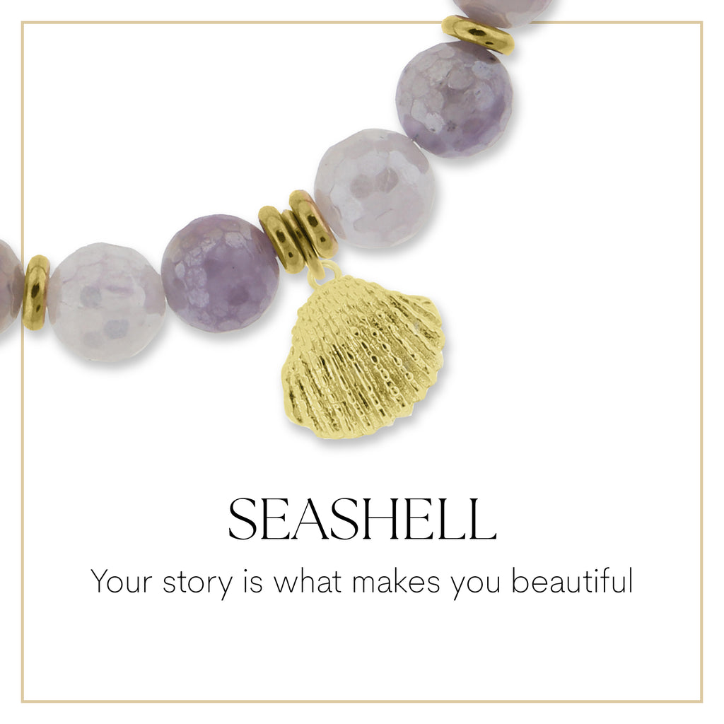 Gold seashell charm bracelet