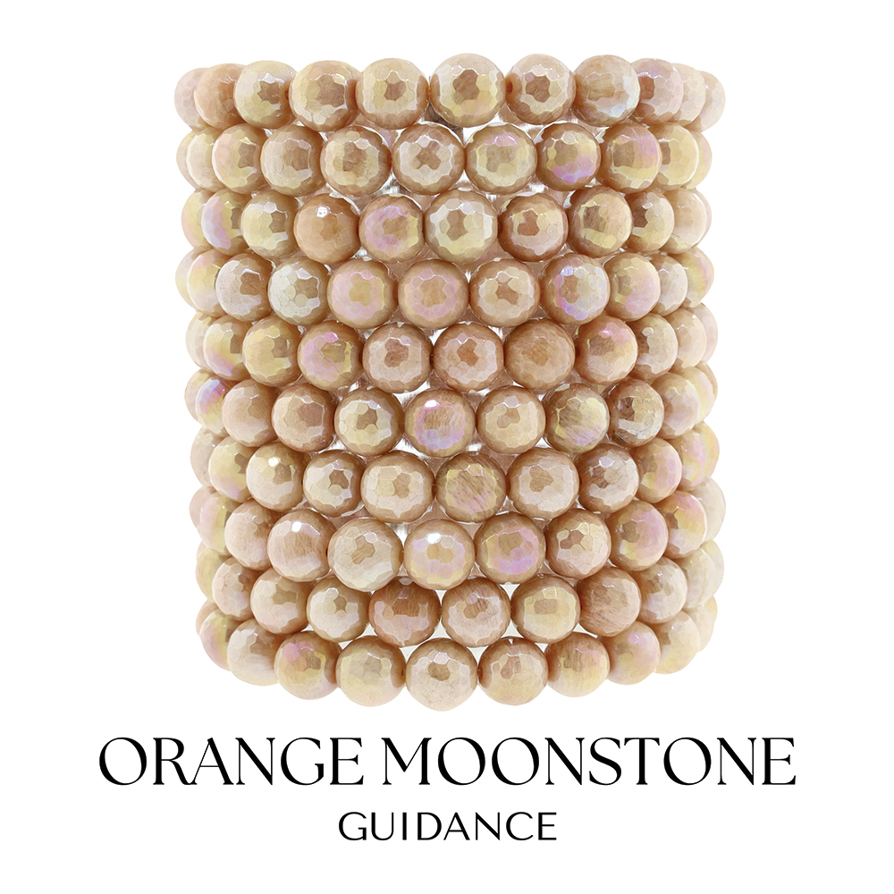 Orange Moonstone Gemstone Bracelet Collection