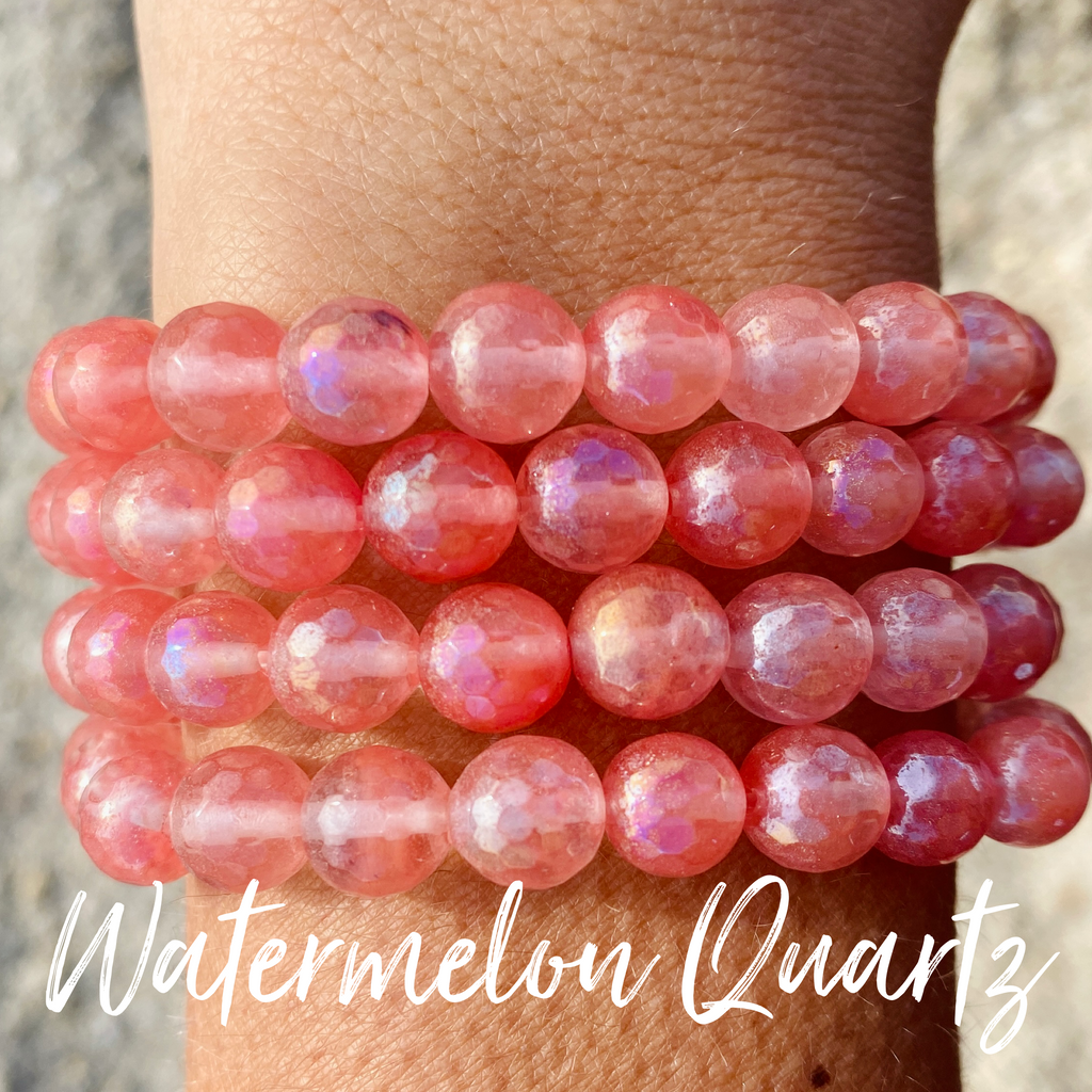 Watermelon Quartz Gemstone charm bracelets
