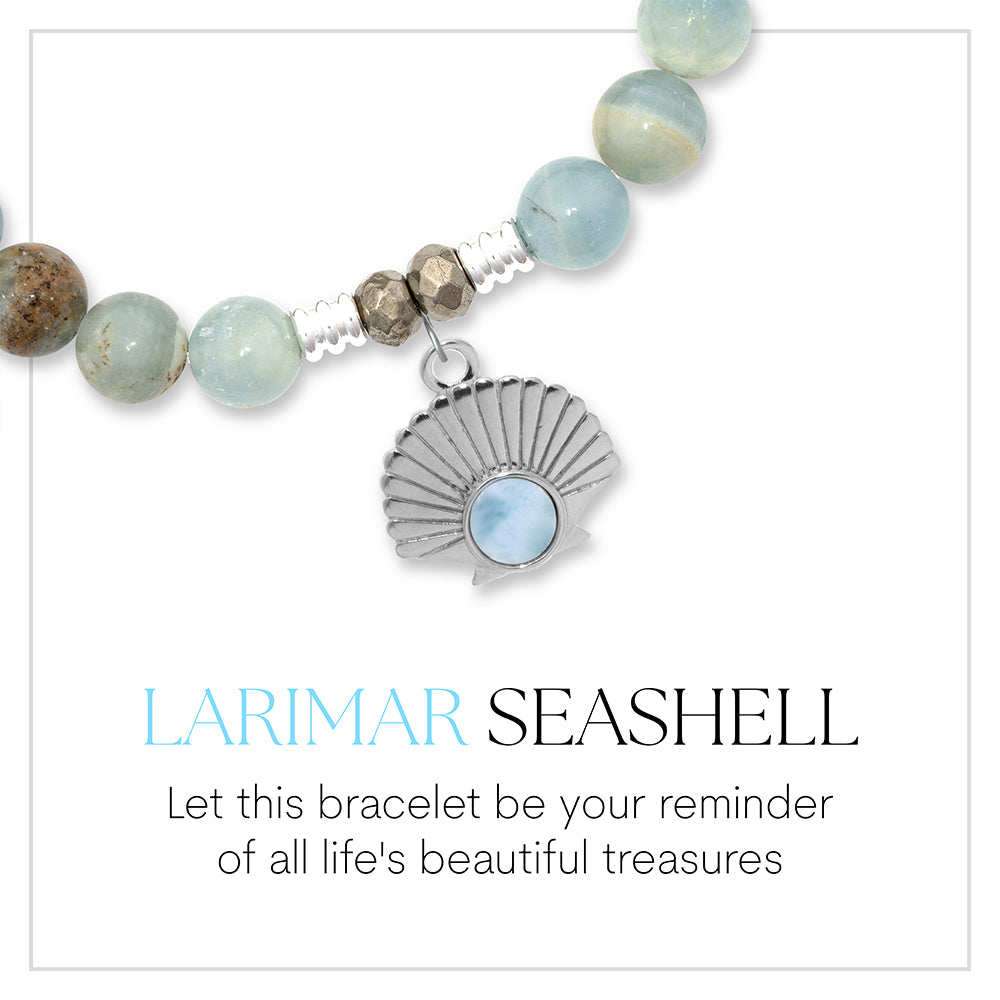 Seashell Larimar Charm Bracelet Collection