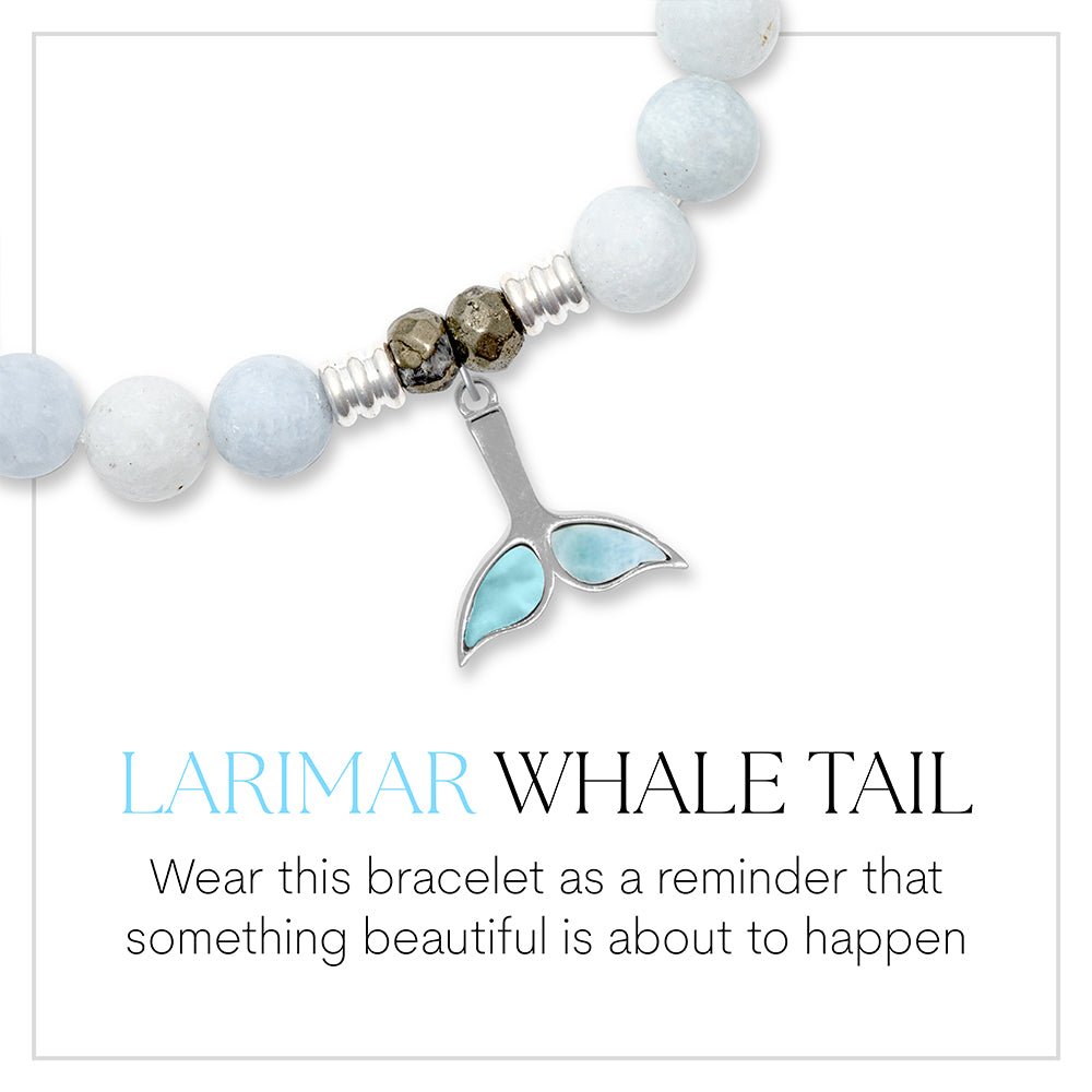 Whale Tail Larimar Sterling Silver Charm Bracelet Collection