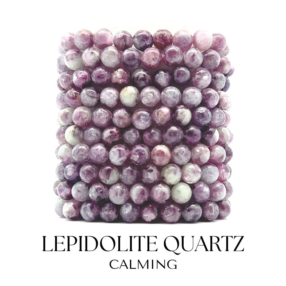 Lepidolite Quartz Gemstone Bracelet Collection