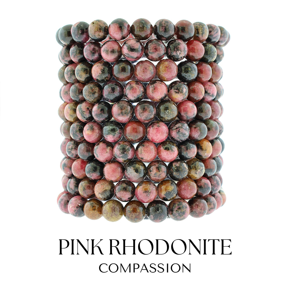 Pink Rhodonite Gemstone Bracelet Collection