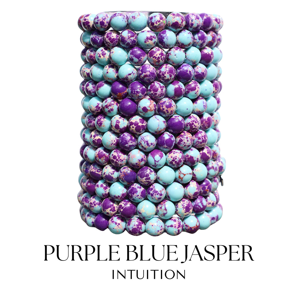 Purple Blue Jasper Gemstone Bracelet Collection