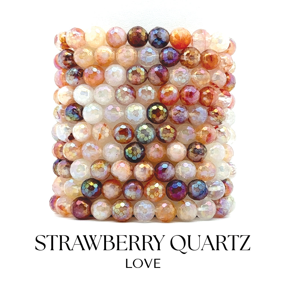 Strawberry Quartz Gemstone Bracelet Collection