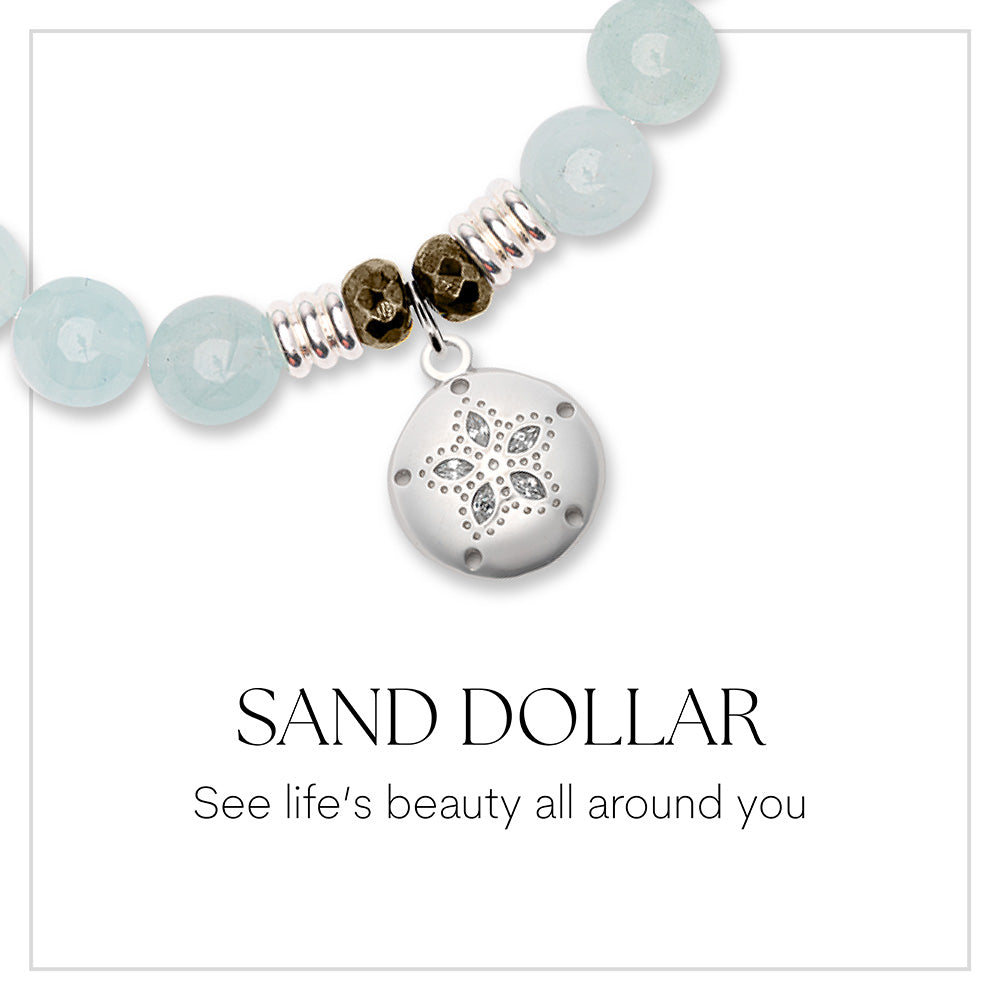 Sand Dollar CZ Sterling Silver Charm Bracelet Collection