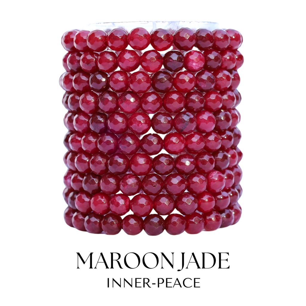 Maroon Jade Gemstone Bracelet Collection