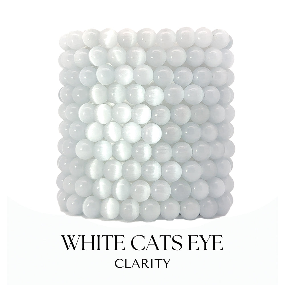 White Cats Eye Gemstone Bracelet Collection