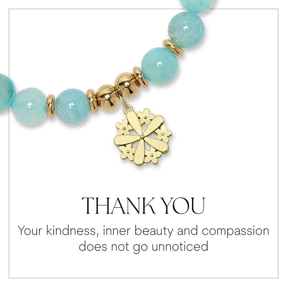 Thank You Flower Gold Charm Bracelet Collection