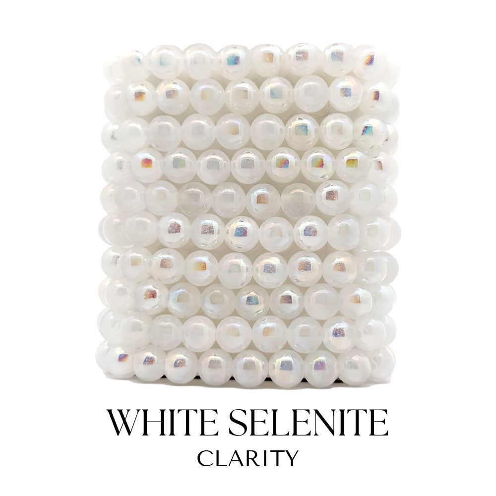White Selenite Gemstone Bracelet Collection