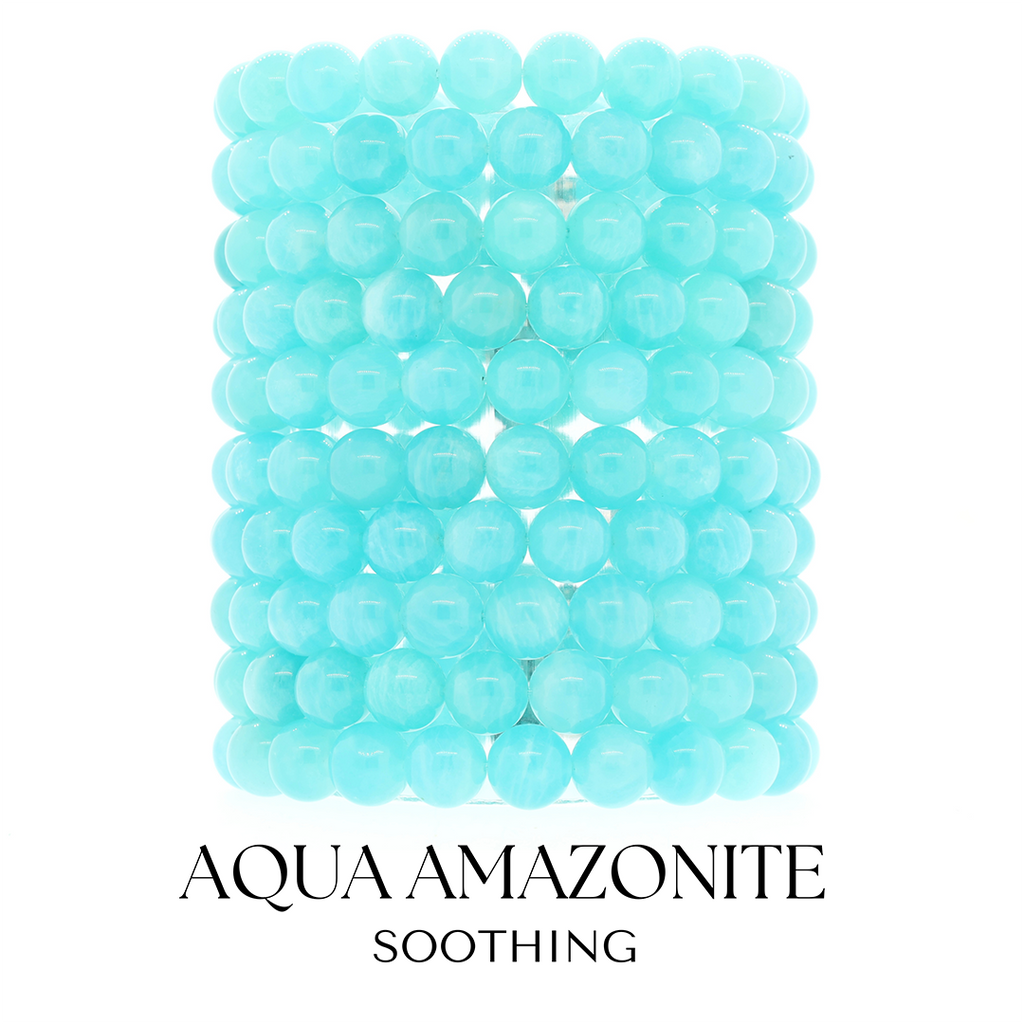 Aqua Amazonite Gemstone Bracelet Collection