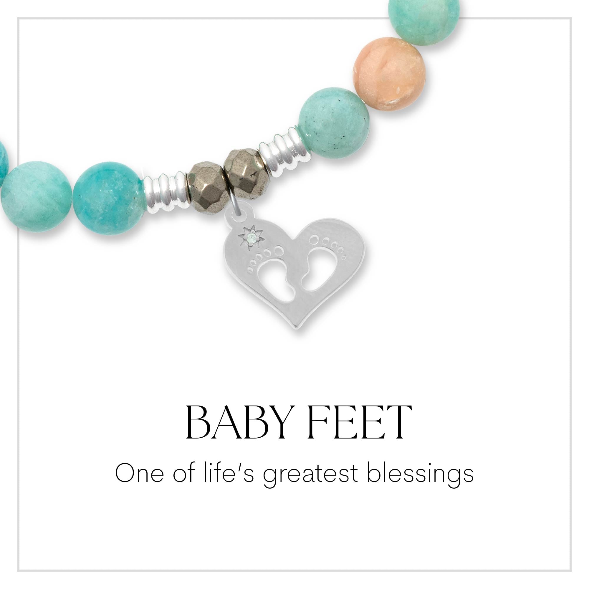 Baby Feet Sterling Silver Charm Bracelet Collection
