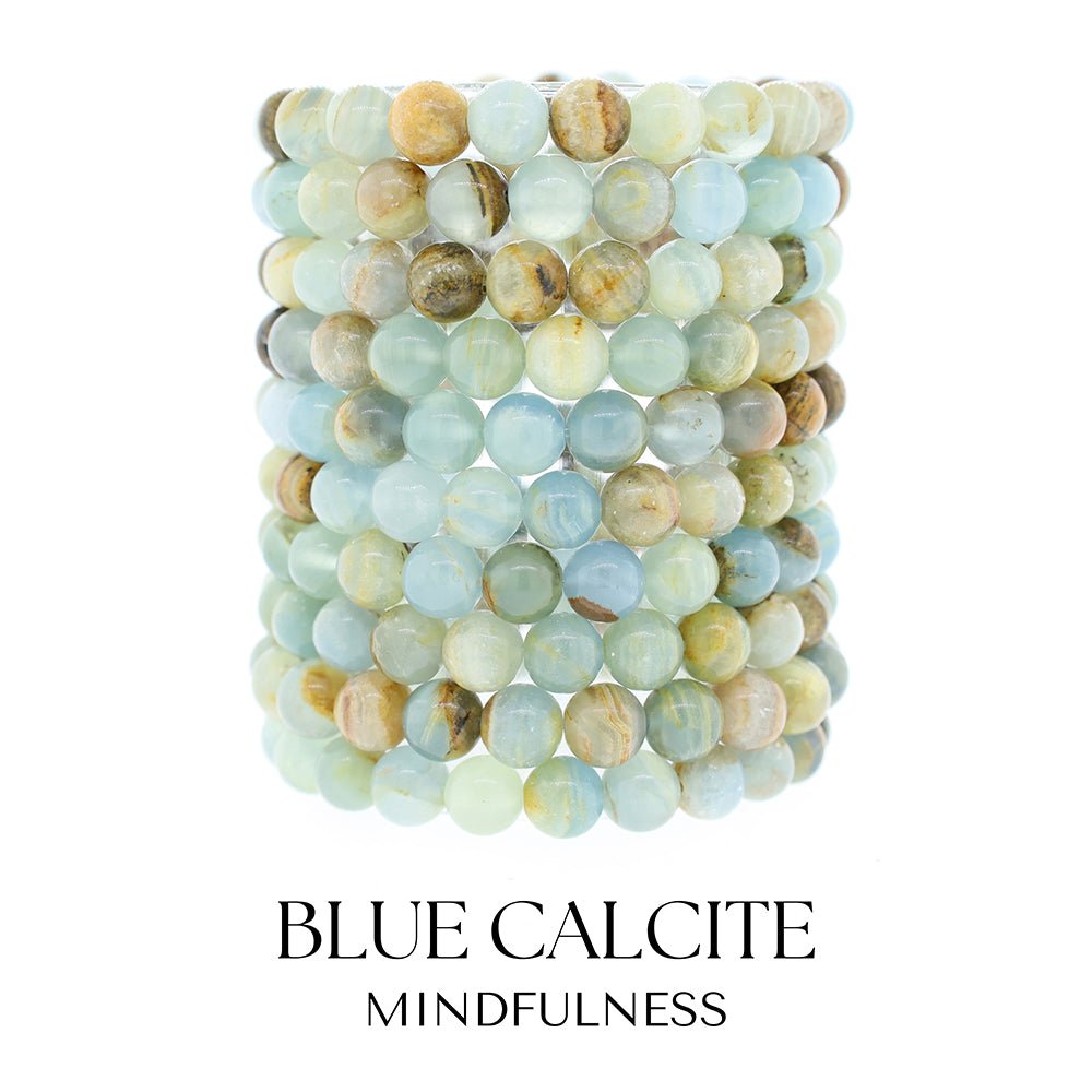 Blue Calcite Gemstone Bracelet Collection