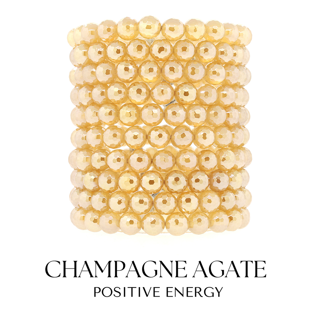 Champagne Agate Gemstone Bracelet Collection