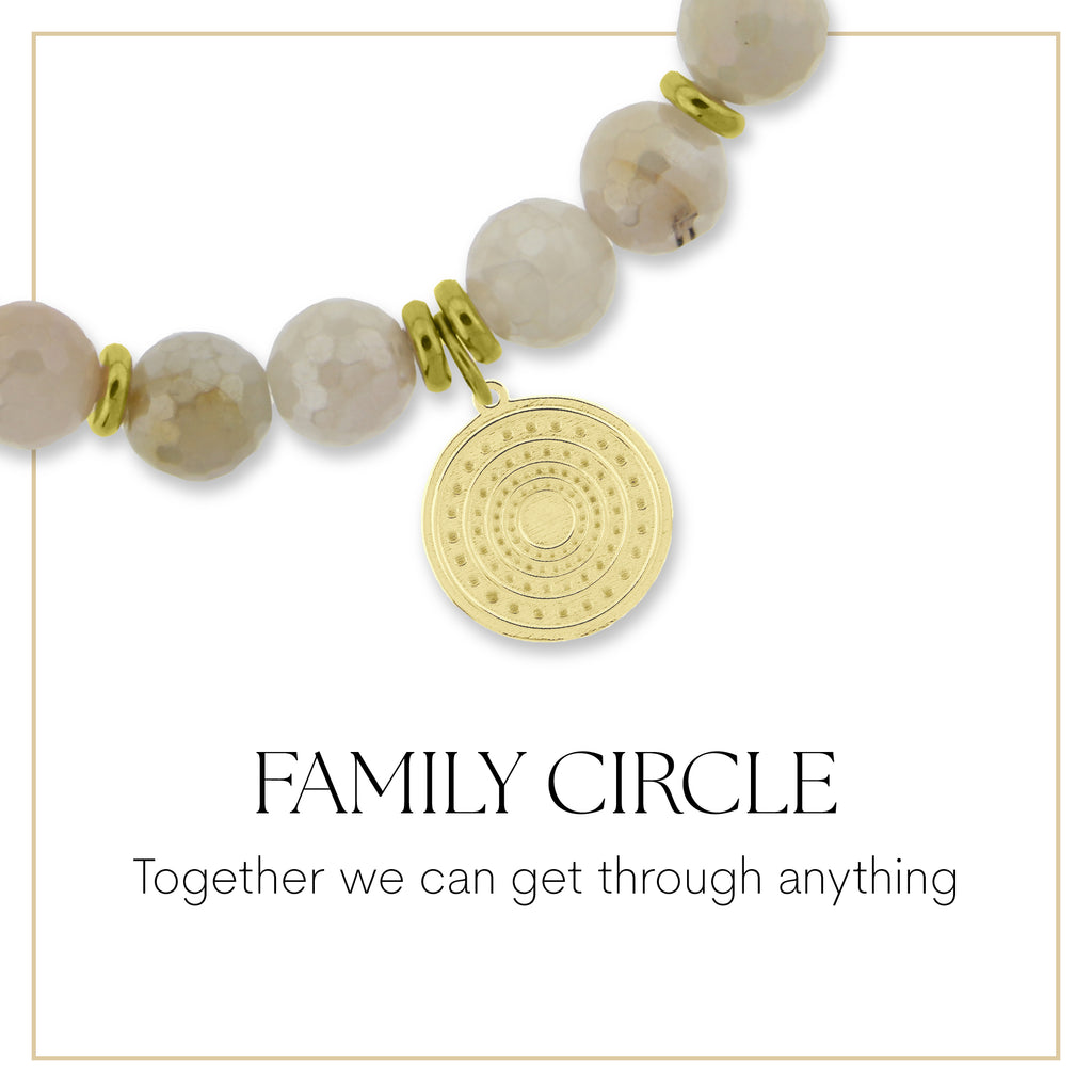 gold family circle charm bracelet