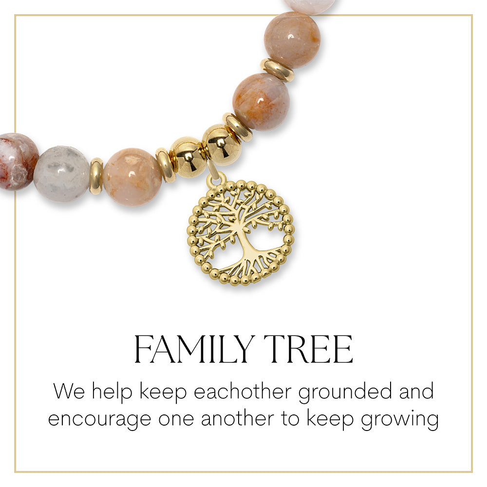 Gold Family Tree Charm Bracelet Collection