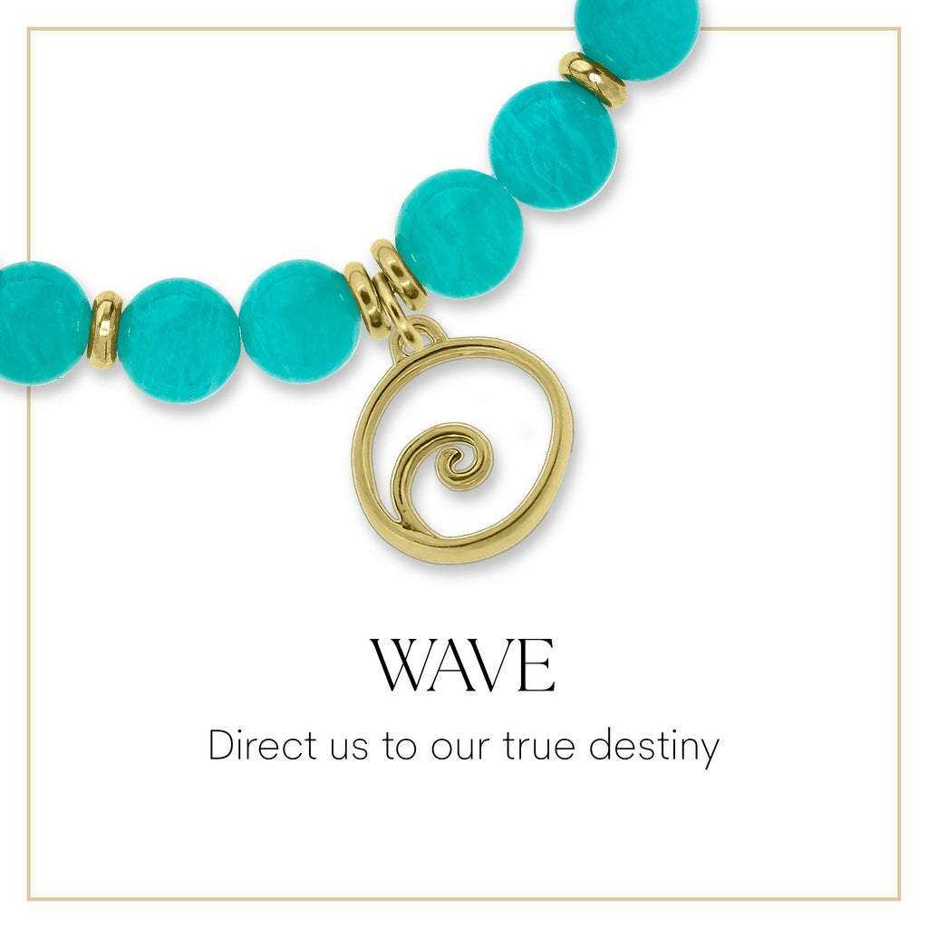 Gold Wave Charm Bracelet Collection