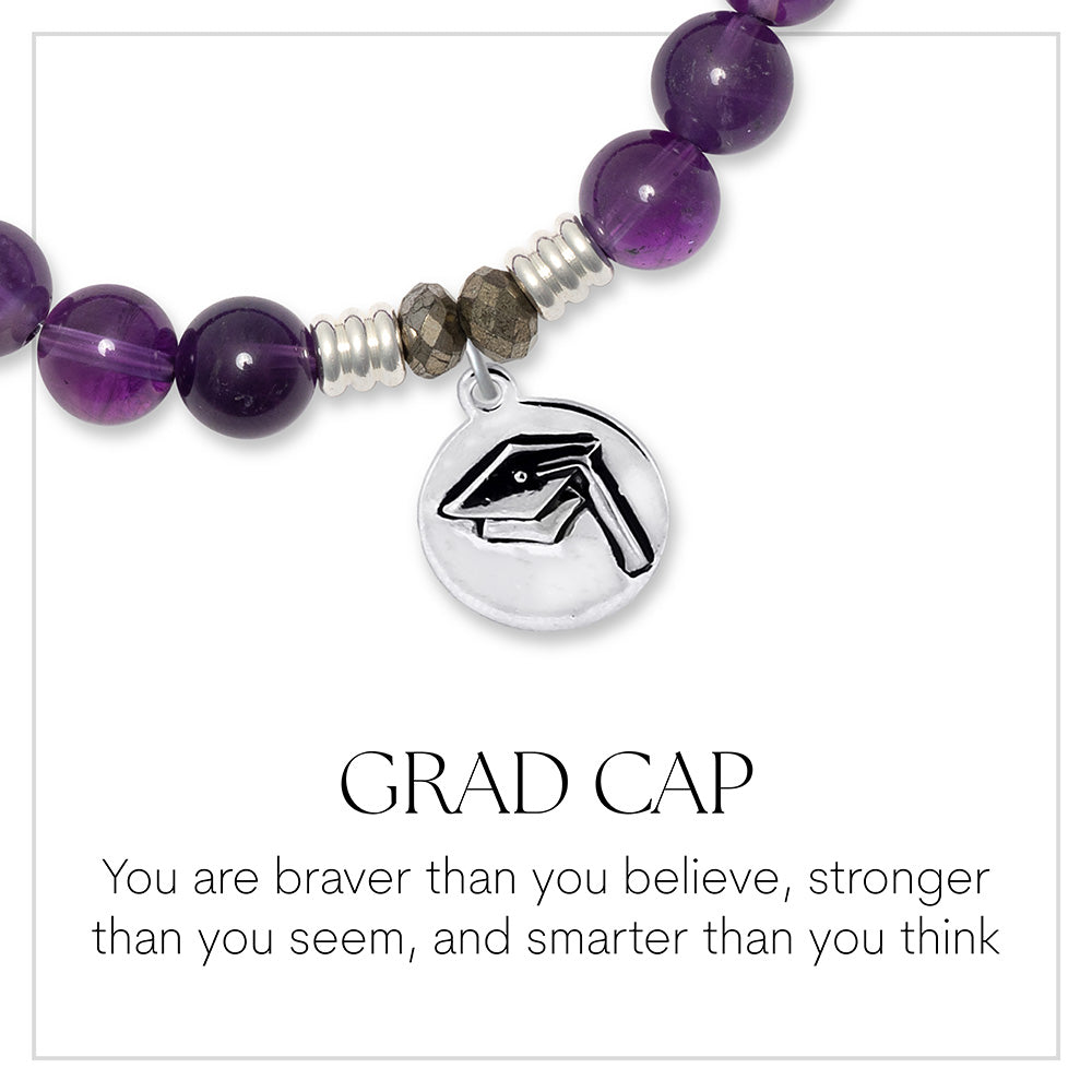 Grad Cap Sterling Silver Charm Bracelet Collection
