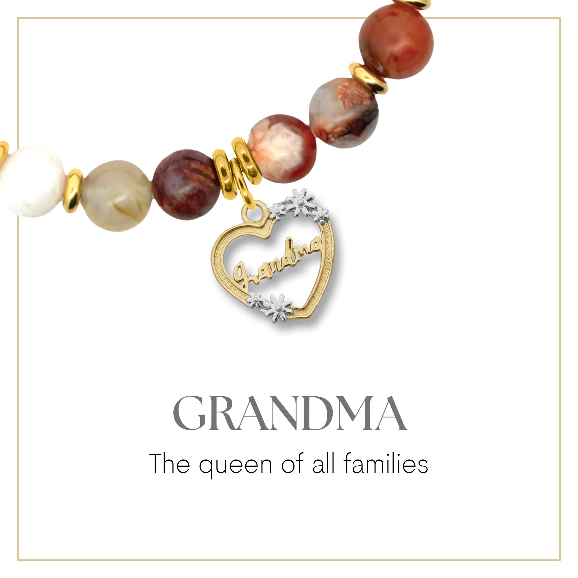 Gold Heart Grandma Charm Bracelet Collection