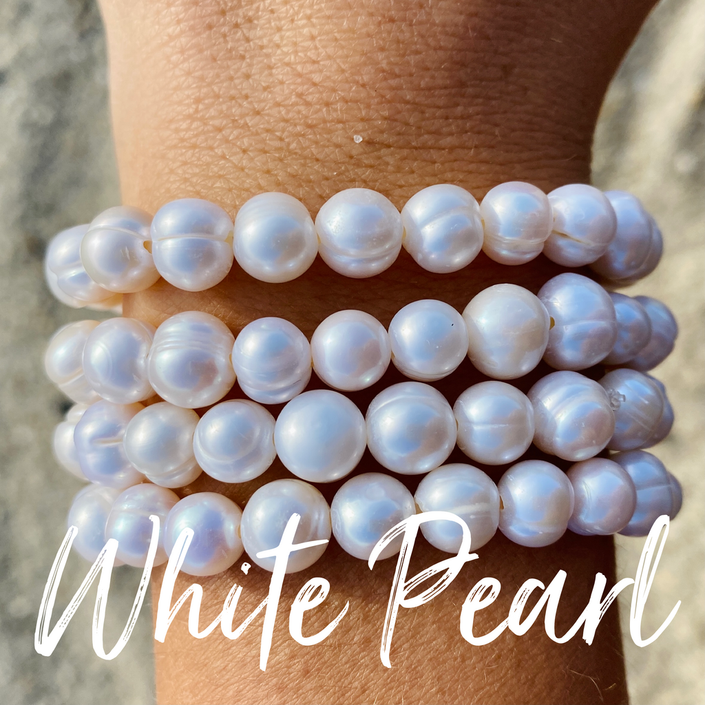 White Pearl Gemstone Bracelet Collection