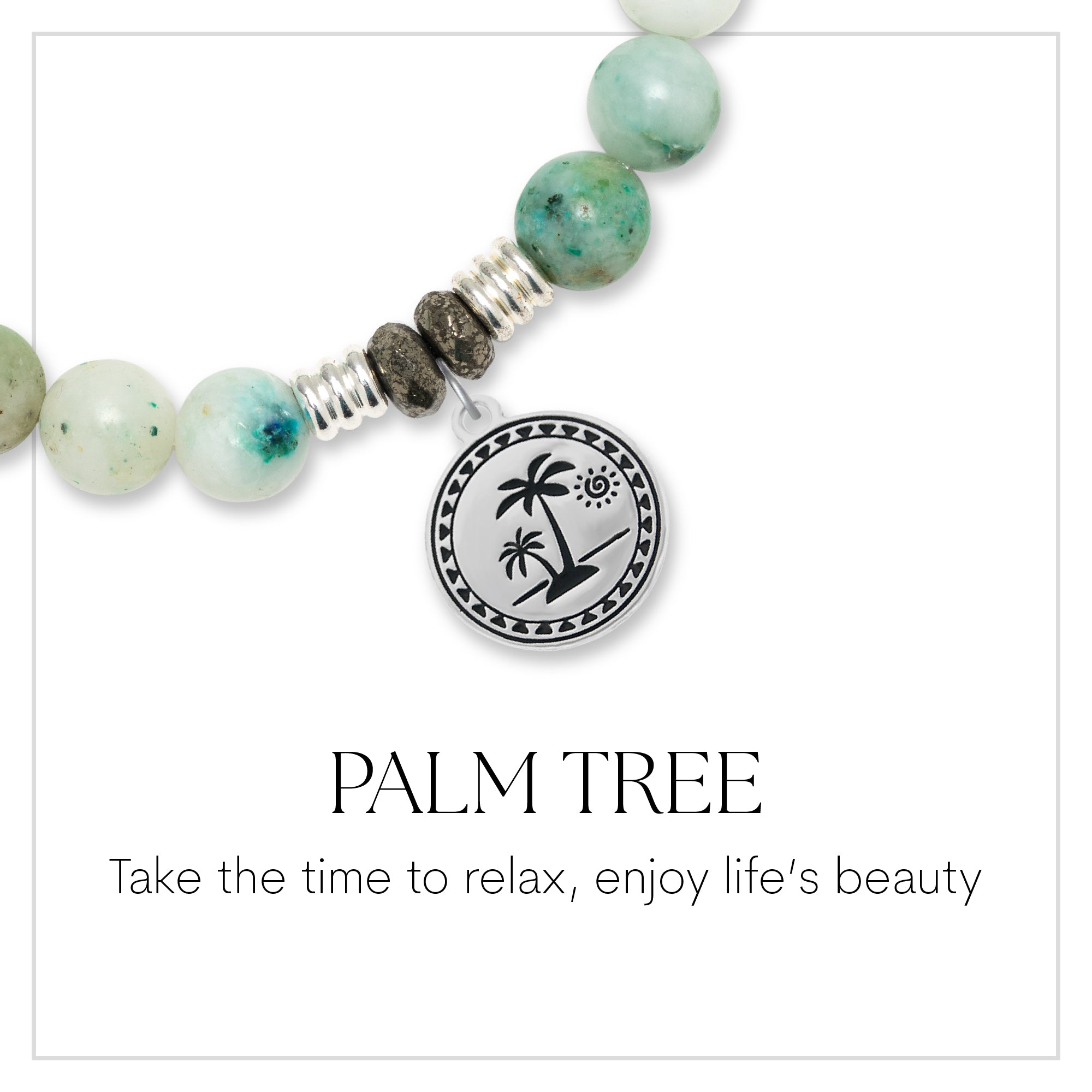 Palm Tree Sterling Silver Charm Bracelet Collection