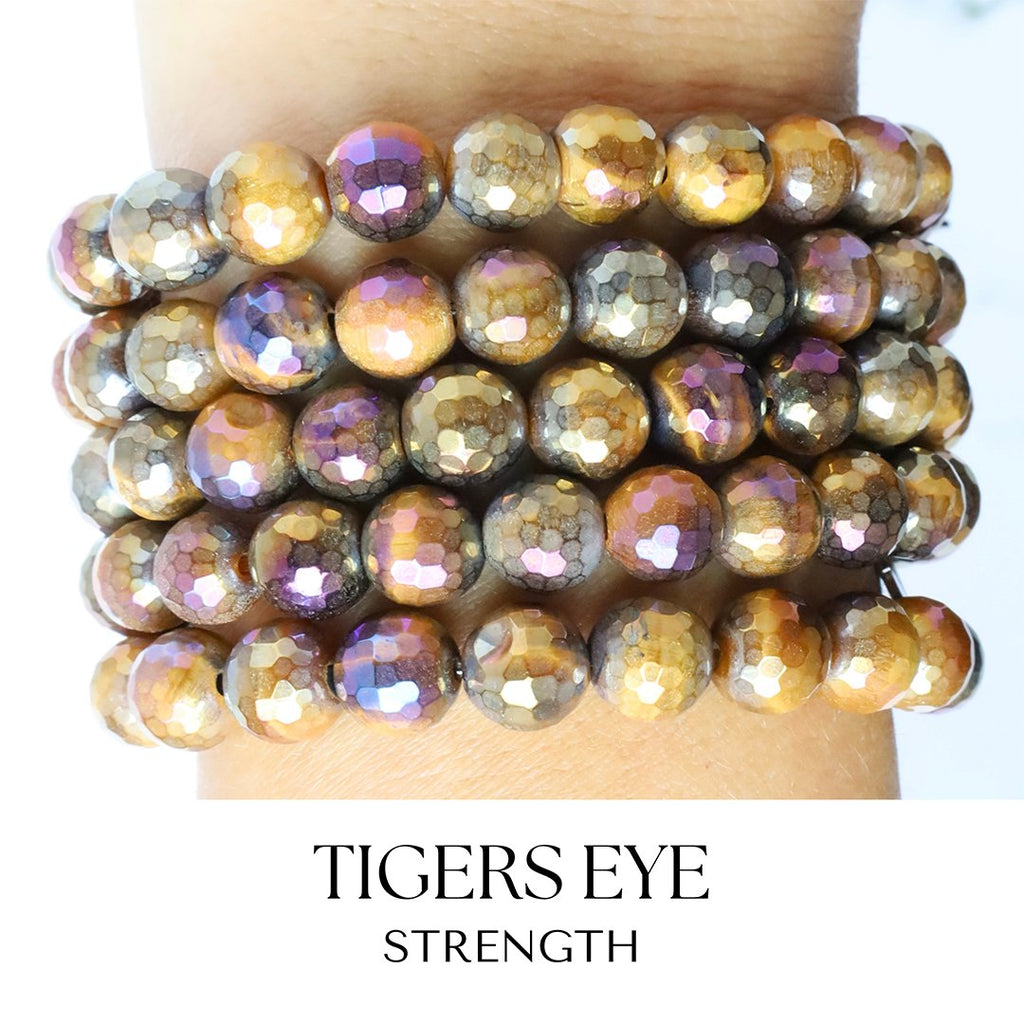 Gold Tigers Eye Charm Bracelets