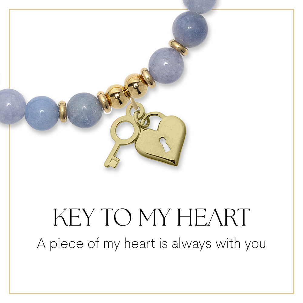 Key to My Heart Gold Charm Bracelet Collection