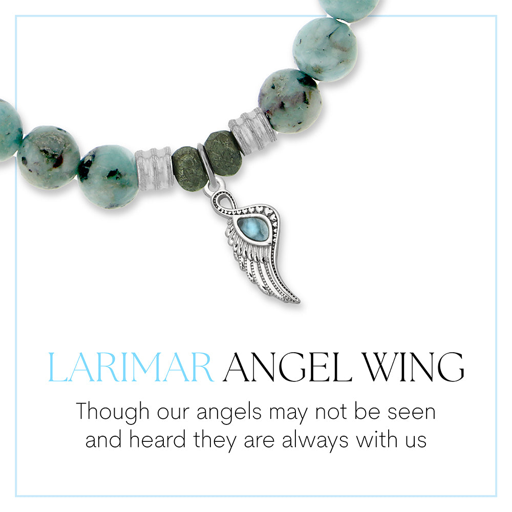 Angel Wing Larimar Sterling Silver Charm Bracelet Collection